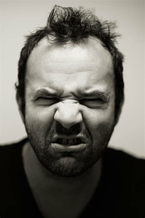 Angry Black And White Grimace Man Portrait Men People Black And