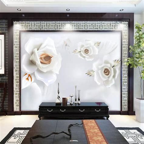 Youman Custom Floral Wallpaper For Walls 3d Home Wallpaper Hd White