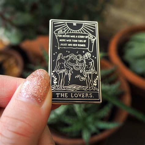 Romeo And Juliet Tarot Enamel Pin The Lovers By Literary