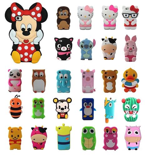 Cartoon Animals Silicone Rubber Gel Tpu Case Cover Skin For Iphone 4 4s