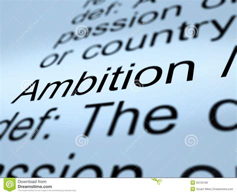 Ambition Definition Closeup Showing Aspirations Stock Illustration