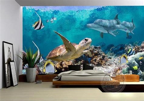Download files and build them with your 3d printer, laser cutter, or cnc. 3d Wallpaper Underwater Fish Turtle Dolphin Wall Mural - beddingandbeyond.club