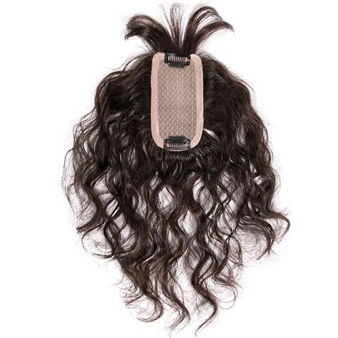 Clip In Curly Hair Topper With Bangs Hair Patch Silk Base Human Hair Toupee For Women Buy