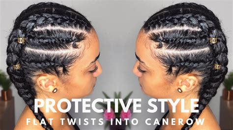 Hairstyle Flat Twists Into Cornrow Natural Hair Abbiecurls Youtube