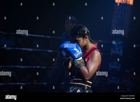 Muay Thai Fight In Thailand Boxing Stadium Stock Photo Alamy
