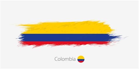 Premium Vector Flag Of Colombia Grunge Abstract Brush Stroke On Gray