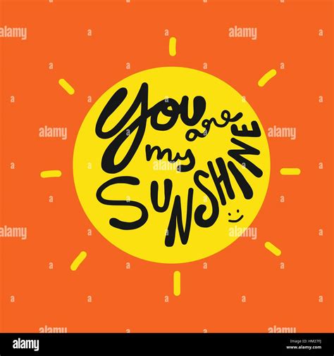 You Are My Sunshine Word On Sun Vector Illustration Stock Vector Image