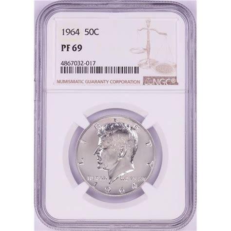 1964 Proof Kennedy Half Dollar Coin Ngc Pf69