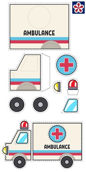 Ambulance Paper Craft For Preschool And Kindergarten Community