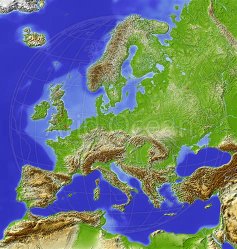 Realistic Relief Map Of Europe