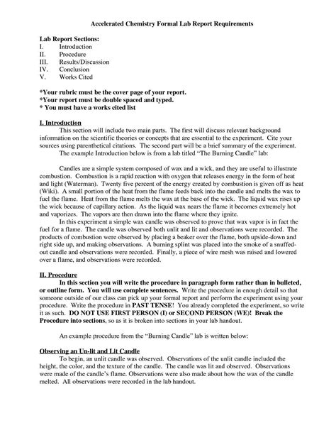 Chemistry Lab Report Format Amulette Resume Samples Throughout Lab