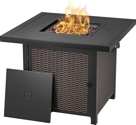 Propane Fire Pit Table 28 Inch 50 000 Btu Auto Ignition Gas Firetable Outdoor
