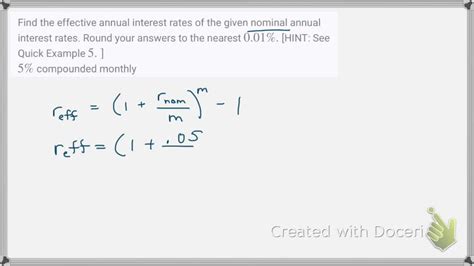 Solvedfind The Effective Annual Interest Rates Of The Given Nominal
