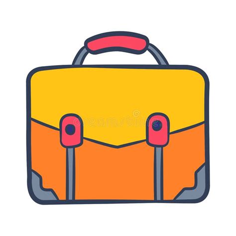 Briefcase Case Work Portfolio Bag Job Single Isolated Icon With Doodle