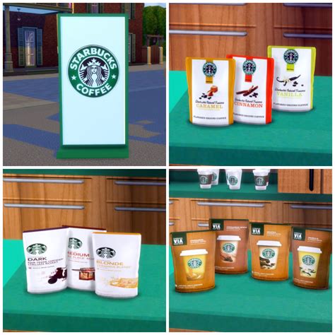 Sims 4 Custom Content Finds Serialsimmer Starbucks Set Part 2 Ts4