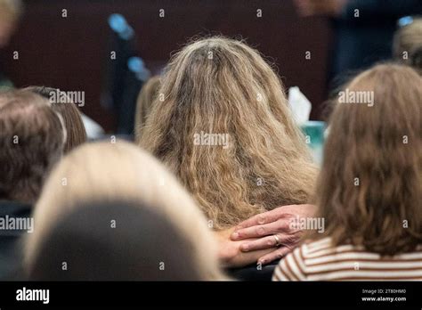 Family of Anna Moriah Wilson embraces in the courtroom during the