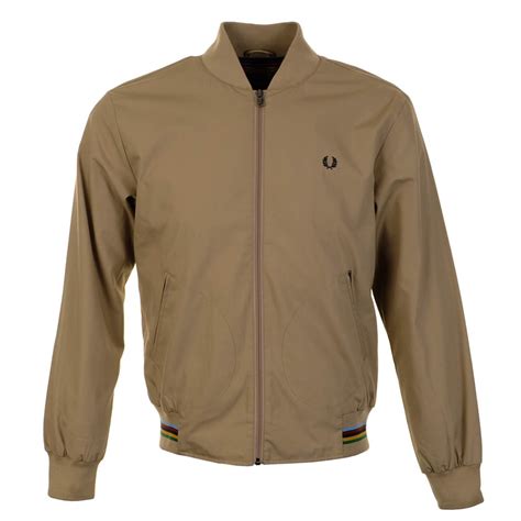 Fred Perry Synthetic X Bradley Wiggins Tipped Bomber Jacket In Natural