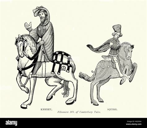 Characters From Geoffrey Chaucers Canterbury Tales Knight And The