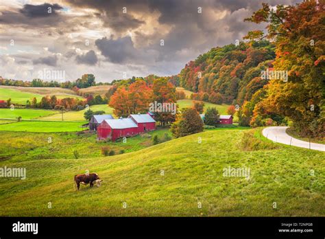 Reading Vermont Usa Rural Farm Scene At Dusk Stock Photo Alamy