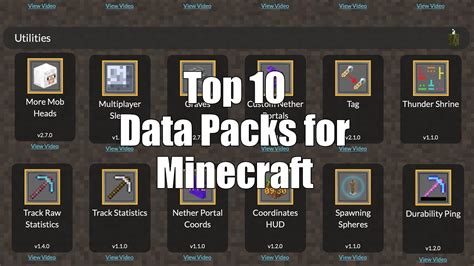 Top 10 Minecraft Data Packs Youtube