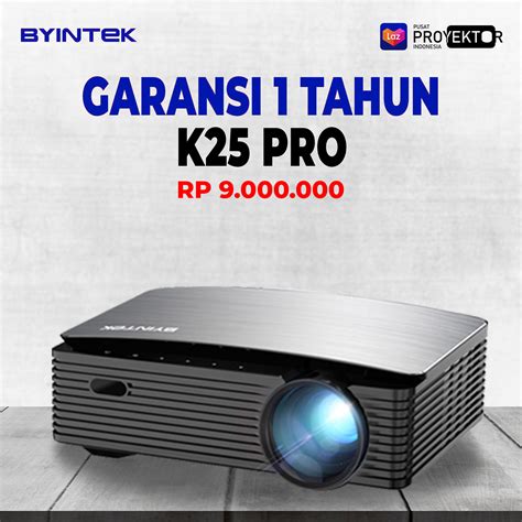 GARANSI 1 TAHUN PROYEKTOR Byintek K25 PRO Proyektor 4K Full HD 600