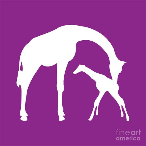 Giraffe In Purple And White Digital Art By Jackie Farnsworth Pixels