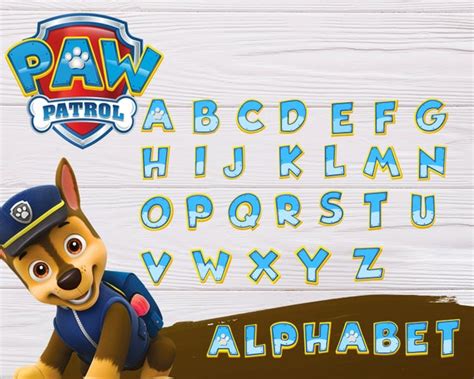 Paw Patrol Alphabet Printable