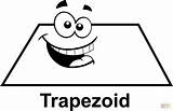 Coloring Trapezoid Cartoon Face Pages Printable Shapes Drawing sketch template