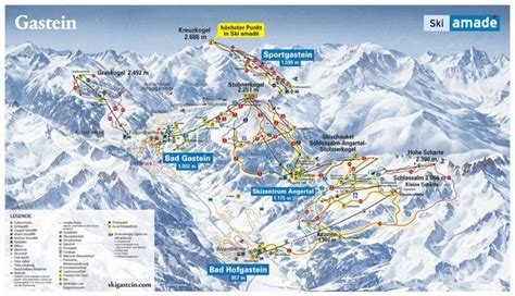 Bad Gastein Skigebied Pistekaart Gastein