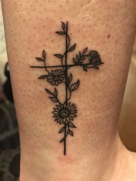 Cross With Sunflowers Tattoo Socialchord