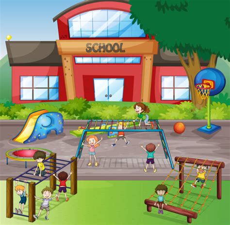 Schoolyard Clip Art Vector Images And Illustrations Istock