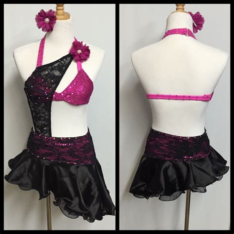 Black Lace And Pink Jazz Costume Cute Dance Costumes Dance Outfits Pink Dance Costumes
