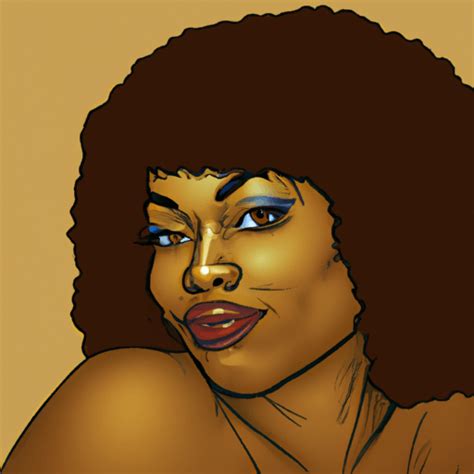 Beautiful Intricate Hot Retro Dark Skinned Girl Detailed Portrait Illustration In The Style Of