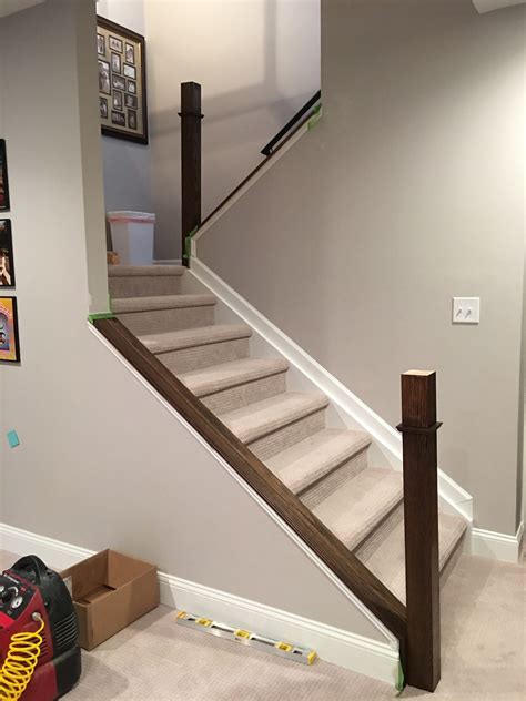 If your stair railing is old, dysfunctional, not to code, or simply not to your taste, you may have this might seem a daunting task, but for a straightforward stair railing, you can diy a new one yourself. DIY Banisters | Still Dreaming of a Finished Basement | April Colleen | Diy stair railing, Diy ...