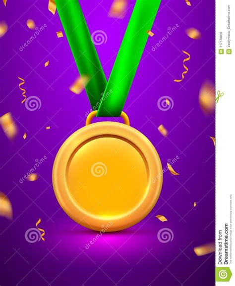 Medalla De Oro Para El Primer Premio Del Ganador Símbolo Del Premio Del