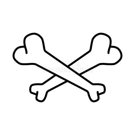 Crossbones Icon Vector Halloween Dog Bone Logo Skull Pirate Symbol