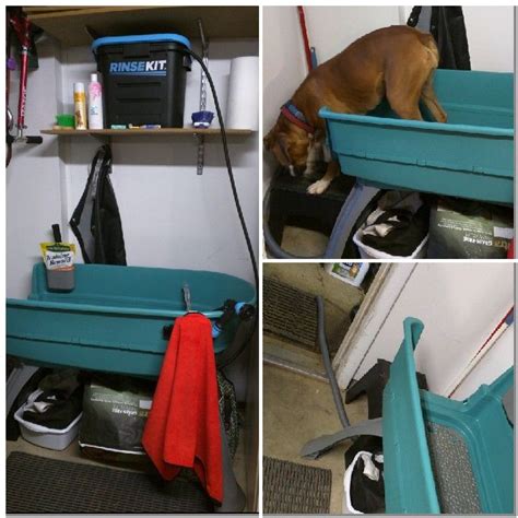 Firstly, this diy dog grooming station looks super cute. Dog washing station. This dog bath requires no plumbing ...