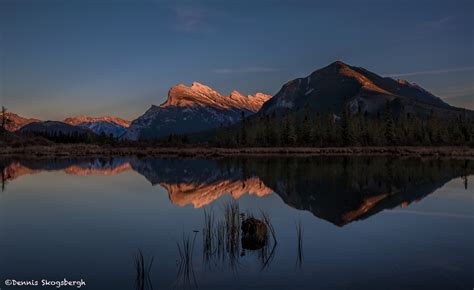 Sunset At Vermillion Lakes In Banff Canada