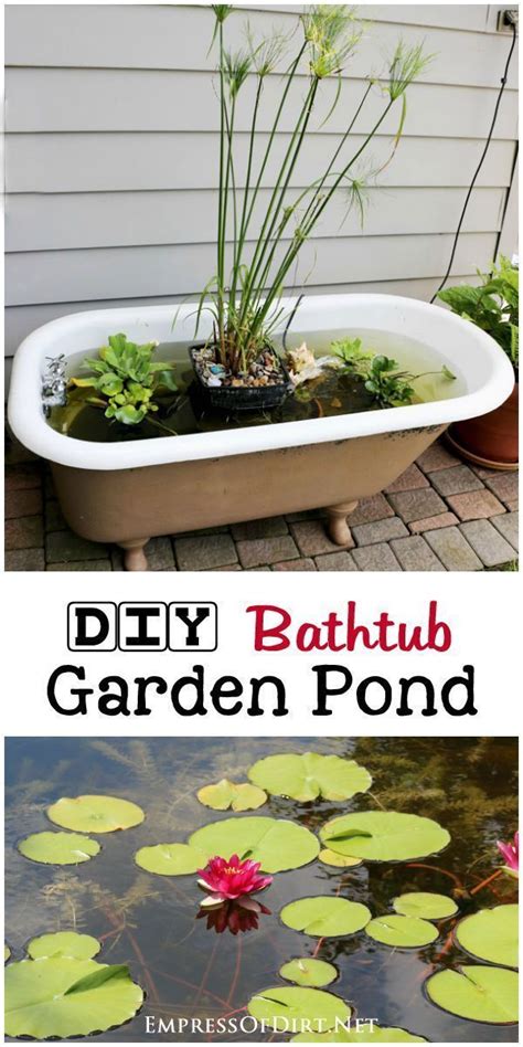I was given an old cast iron tub. How to Make a Bathtub Fish Pond | Fish pond gardens ...