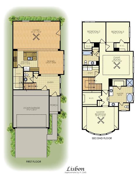 2 Story Townhouse Floor Plans With Garage Home Alqu