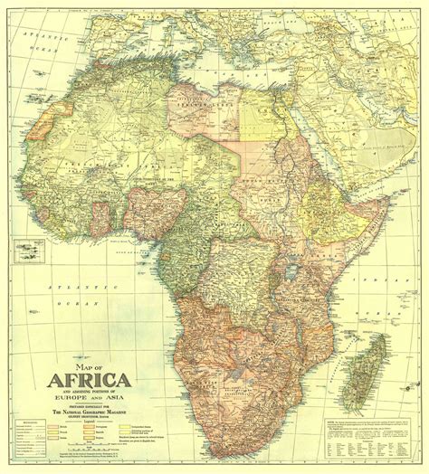 Map Of Africa And Adjoining Portion Of Europe And Asia 1922 Vivid Maps