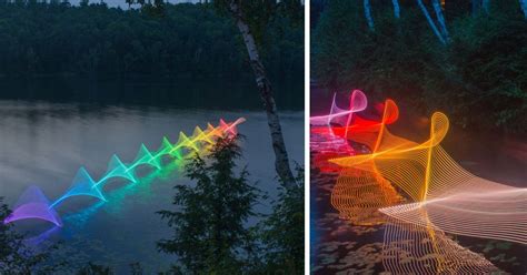 The Motions Of Canoers And Kayakers Revealed With Leds In Long Exposure
