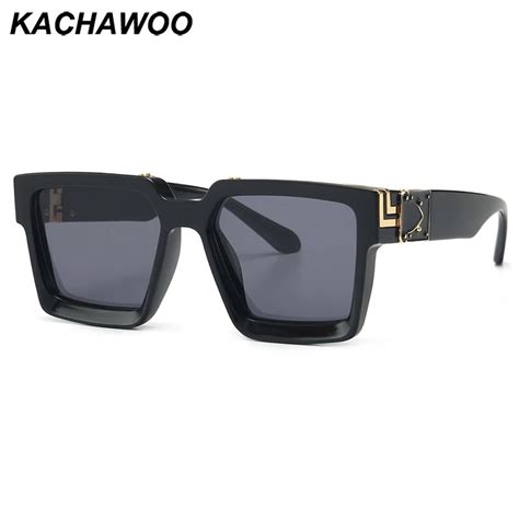 kachawoo retro square sunglasses for men black white frame women sun glasses leopard ladies