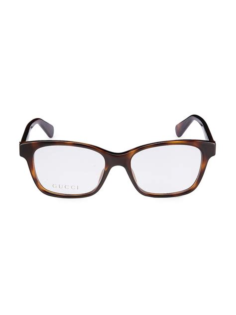 Gucci Logo 52mm Rectangular Optical Glasses Avana Editorialist