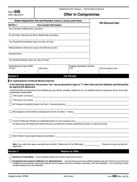 The whole process takes minutes. 2012 Form IRS 656 Fill Online, Printable, Fillable, Blank ...
