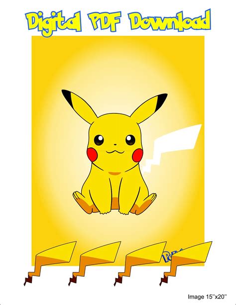 Pin The Tail On Pikachu Pdf Party Game Digital File Etsy