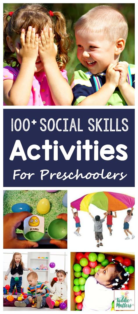 The Cover Of 100 Social Skills Activities For Preschoolers With