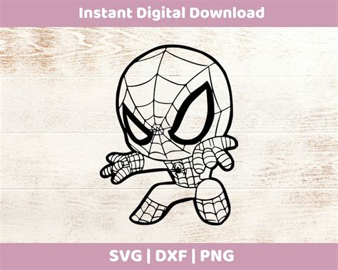 Chibi Spiderman Instant Digital Download SVG/DXF/PNG for - Etsy