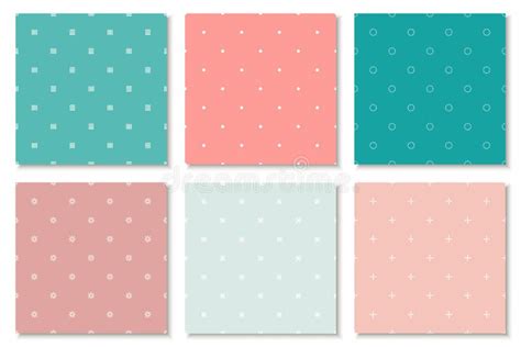 Collection Of Colorful Seamless Minimalistic Patterns Trendy Simple