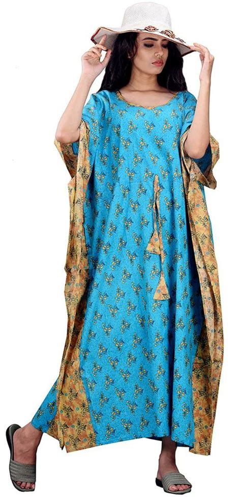 Buy Clymaa Women Blue Cotton Kaftan Online At Best Prices In India Jiomart
